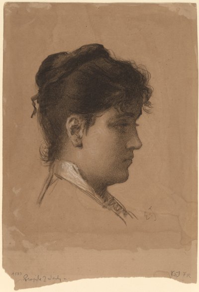 Head of a Young Woman by Eastman Johnson