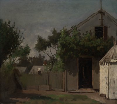 The Back Fence by Eastman Johnson