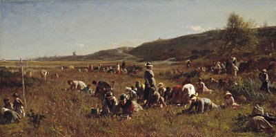 The Cranberry Harvest. Island of Nantucket, 1880 by Eastman Johnson