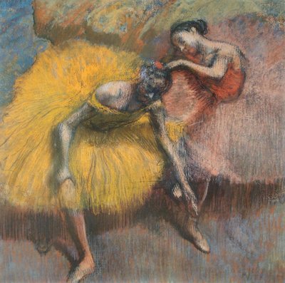 Two Dancers in Yellow and Pink by Edgar Degas