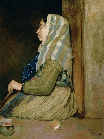 A Roman Beggar Woman by Edgar Degas