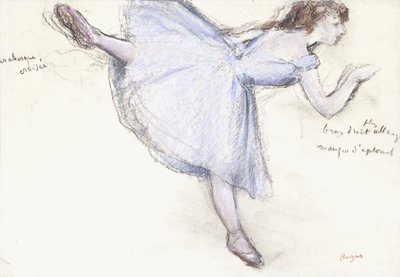 Arabesque Dancer in Profile View by Edgar Degas