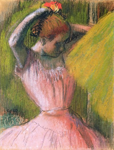 Dancer Arranging Her Hair by Edgar Degas