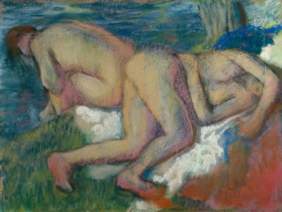 Two Women Bathing by Edgar Degas