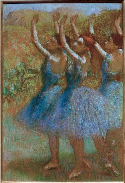 Three Dancers in Blue by Edgar Degas