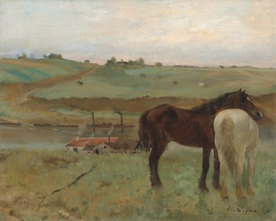 Horses in a Meadow, 1871 by Edgar Degas
