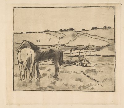 Horses in the Meadow by Edgar Degas
