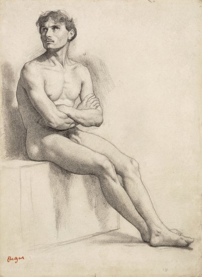 Man Sitting, Nude Study by Edgar Degas
