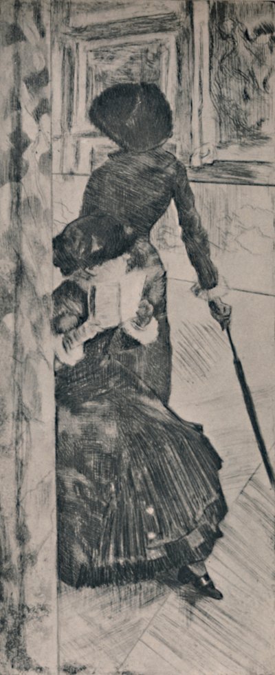 Mary Cassatt in the Louvre by Edgar Degas