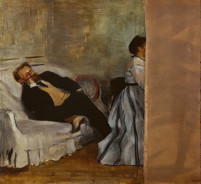 Monsieur and Madame Edouard Manet. 1868-69 by Edgar Degas