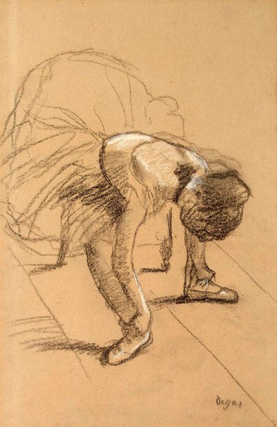 Seated Dancer Adjusting her Shoes by Edgar Degas
