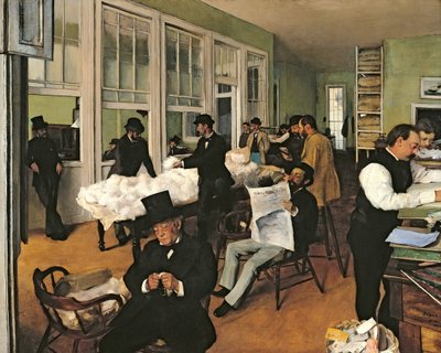 The Cotton Exchange, New Orleans by Edgar Degas