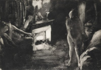 The Fireside by Edgar Degas
