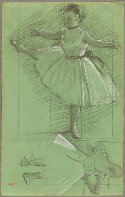 Two Studies of Dancers by Edgar Degas