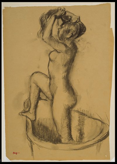 Woman Standing in a Bathtub by Edgar Degas