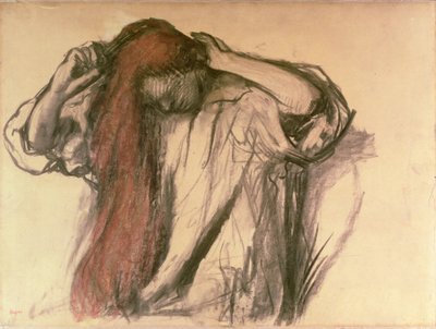 Woman Combing Her Hair by Edgar Degas