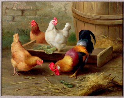 Farmyard Scene by Edgar Hunt