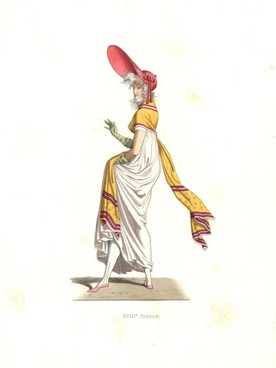 Fashionable Woman Merveilleuse, France by Edmond Lechevallier Chevignard
