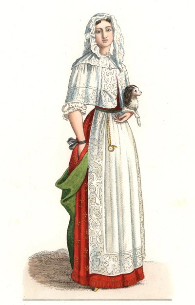 French woman in morning dress by Edmond Lechevallier Chevignard