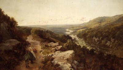 An extensive river landscape by Edmund John Niemann