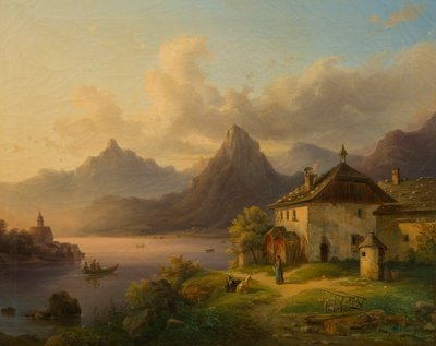 Landscape with Mountain Lake by Edmund Mahlknecht