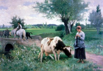 The Well Guarded Cow, 1890 by Edouard Bernard Debat Ponsan