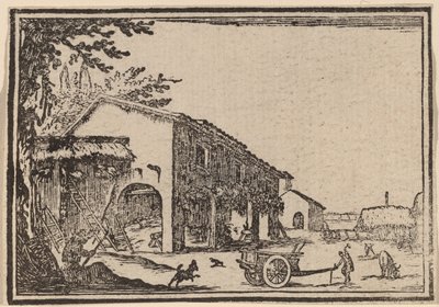 Courtyard of a Farm by Edouard Eckman after Jacques Callot