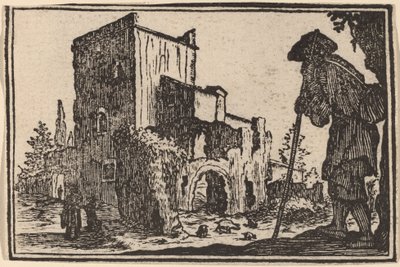 Shepherd and Ruins by Edouard Eckman after Jacques Callot