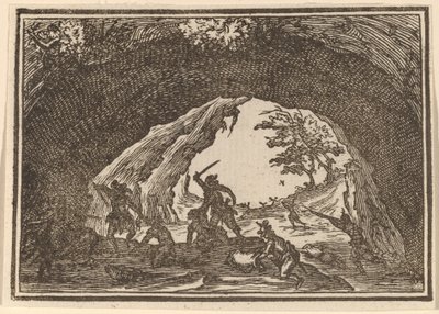 Soldiers Attacking Robbers by Edouard Eckman after Jacques Callot