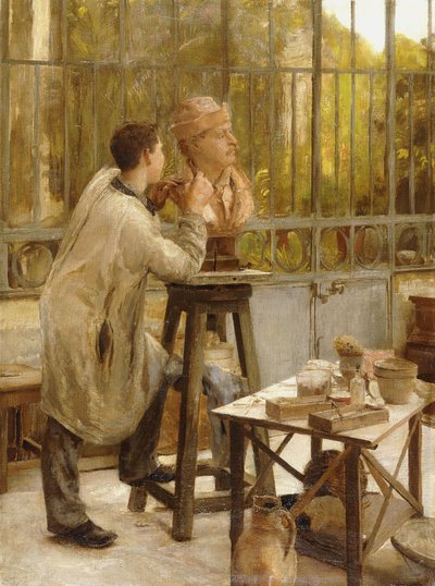 A Sculptor in his Studio by Edouard Joseph Dantan