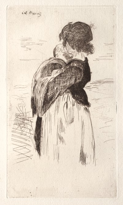 The Little Girl Holding a Baby by Édouard Manet