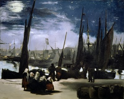 Moonlight on Boulogne Harbour, 1868 by Édouard Manet