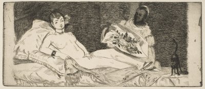 Olympia (small plate) by Édouard Manet