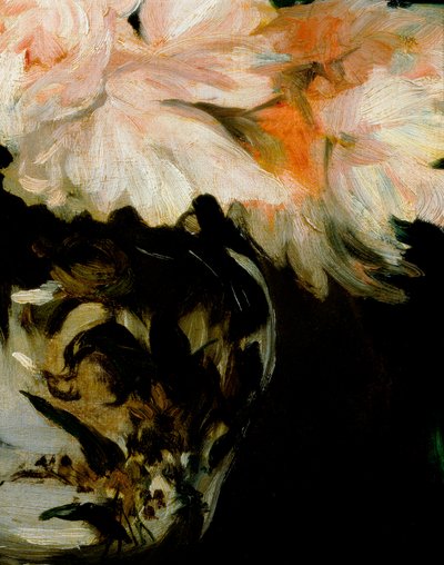 Vase of peonies on foot shower (detail) by Édouard Manet