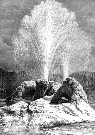 A Geyser, USA, 19th Century by Edouard Riou