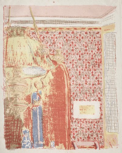 Interior with Pink Wallpaper II by Edouard Vuillard