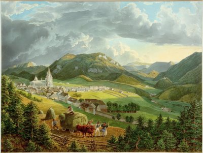 Mariazell from the Bürgeralpe by Eduard Gurk