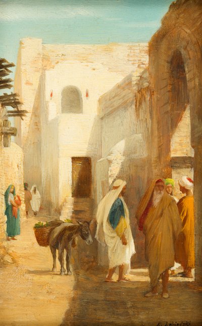 Oriental Street Scene by Eduard Lebiedzki