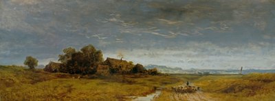 Upper Bavarian Plain with Returning Flock of Sheep by Eduard Schleich der Ältere