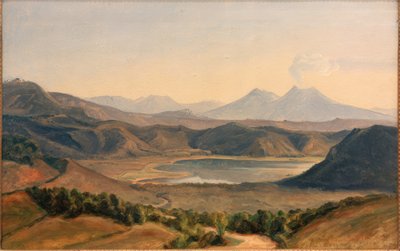 Lake Avernus and Vesuvius by Eduard Wilhelm Pose