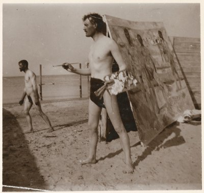 Edvard Munch at the Beach in Warnemünde by Edvard Munch
