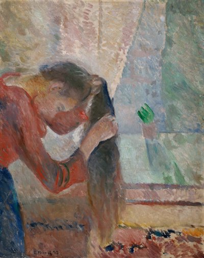 Girl Combing Her Hair by Edvard Munch