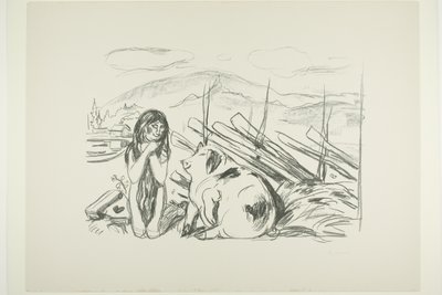 Omega and the Pig by Edvard Munch