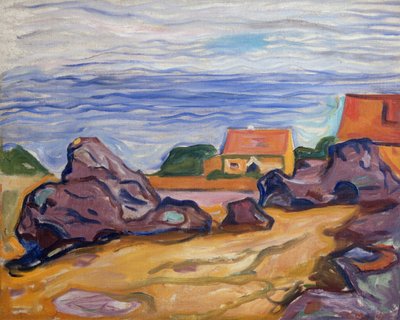 Two Houses in Borre by Edvard Munch
