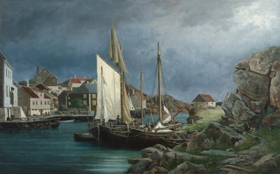 Fishing village by Edvard Skari