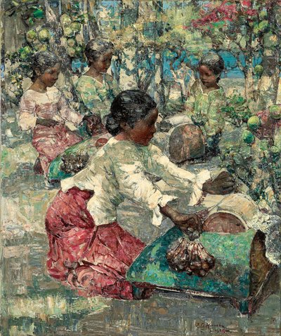 Burmese Lace Makers by Edward Atkinson Hornel