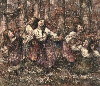 February Maidens by Edward Atkinson Hornel