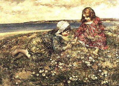Gathering Primroses by Edward Atkinson Hornel