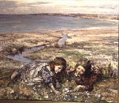 Two Girls on a Beach by Edward Atkinson Hornel