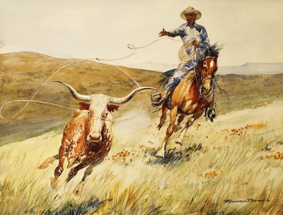 Roping A Steer by Edward Borein